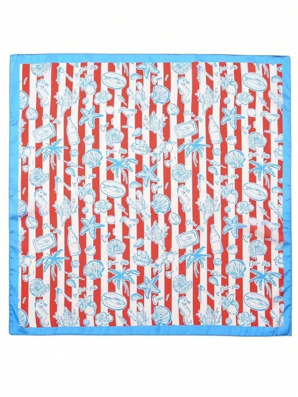 Striped Nautical Print Scarf S193